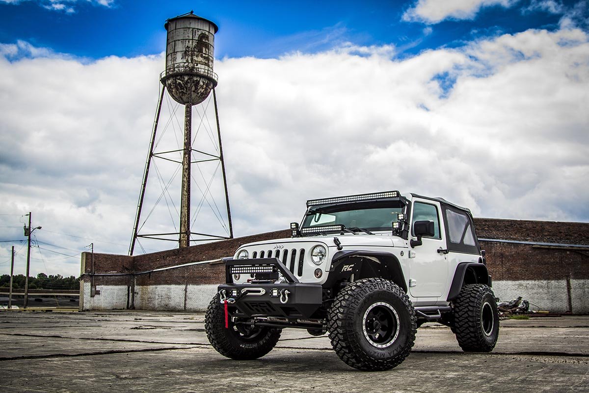 Jeep Wheel to Wheel Nerf Steps 12-18 Wrangler JK 2 Door Rough Country-3