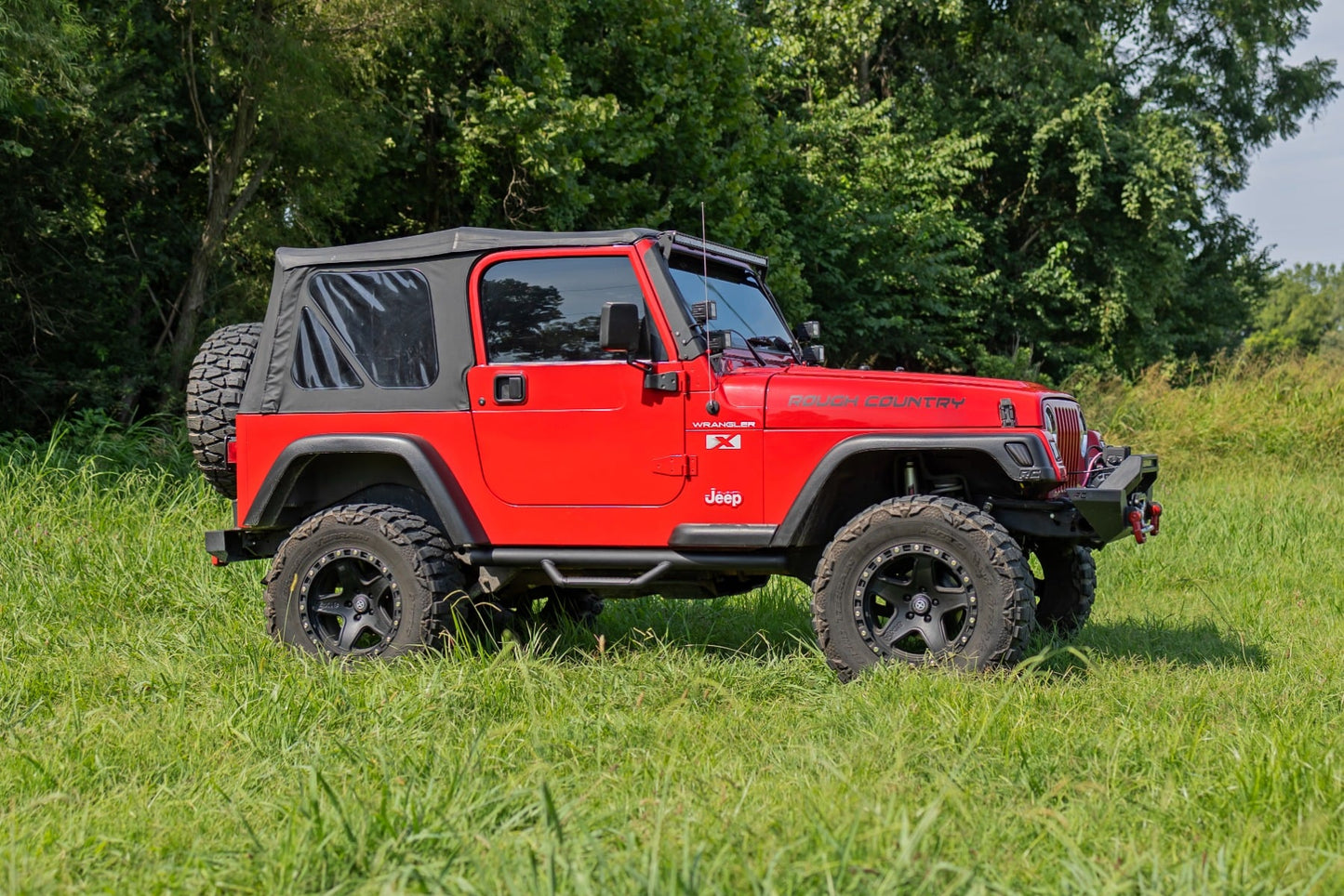 Nerf Steps Full Length Jeep Wrangler TJ 4WD (1997-2006) Rough Country-5