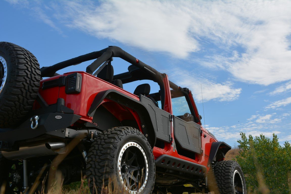 2007 2018 Jeep Wrangler JKU Rear Rock Doors DV8 Offroad-5