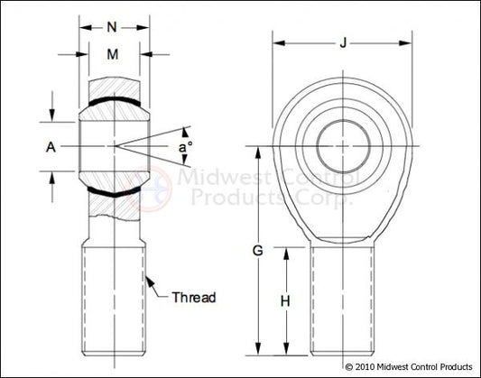 3/4 in Rod End Kit Right hand 9/16 in Standard Artec Industries-1