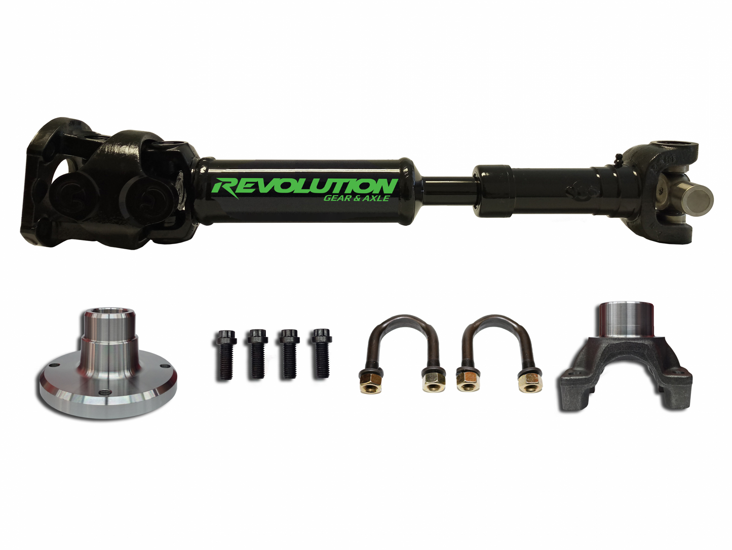 Jeep Wrangler JK Rear 1350 CV Driveshaft 2 Door with Pinion Yoke Revolution Gear and Axle