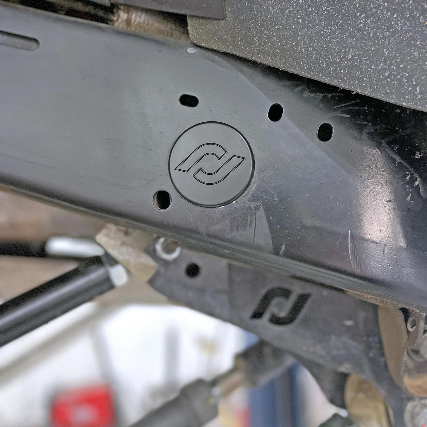 Frame Rail Plugs for JL/JT Frame Front behind axle centerline CNC Machined Black Delrin RockJock 4x4-2