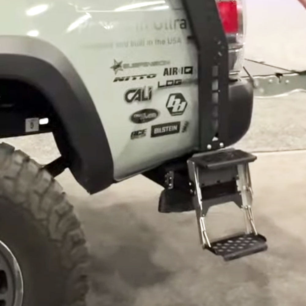 R-STEP 9 Inch Wide For 2016-2023 Toyota Tacoma Bed Step Attachment Brackets Behind Driver Rear Tire Rock Slide Engineering-4