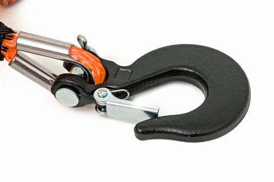 1/4 Inch Synthetic Rope 85 Feet Rated Up to 16,000 Lbs 3/8 Inch Includes Clevis Hook and Protective Sleeve UTV, ATV Rough Country-1