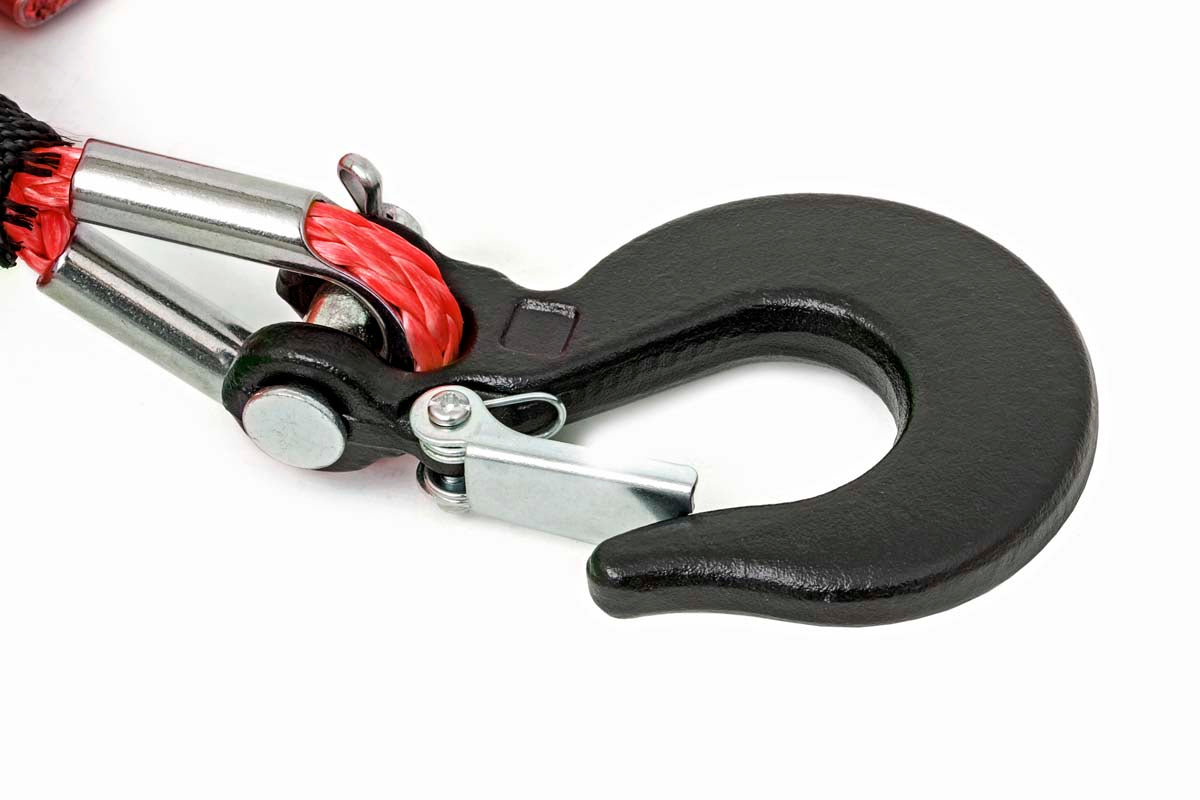 Red 1/4 Inch Synthetic Winch Rope UTV, ATV Rough Country-1