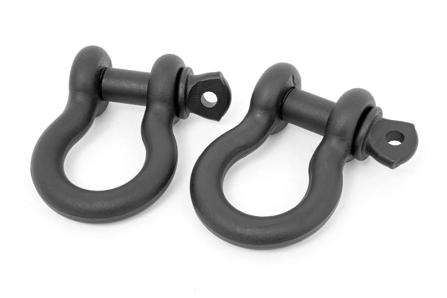 5/8 D Ring Shackles Cast 3/4 Inch Pin Pair Black Rough Country