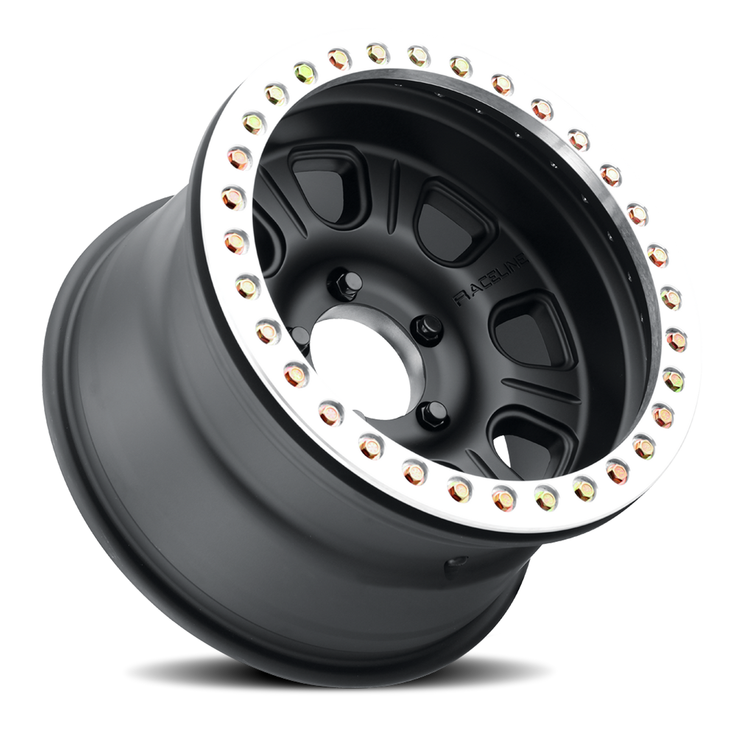 Aluminum 17x9.5 Monster Beadlock RT231 Black Machined Face Raceline Wheels-7
