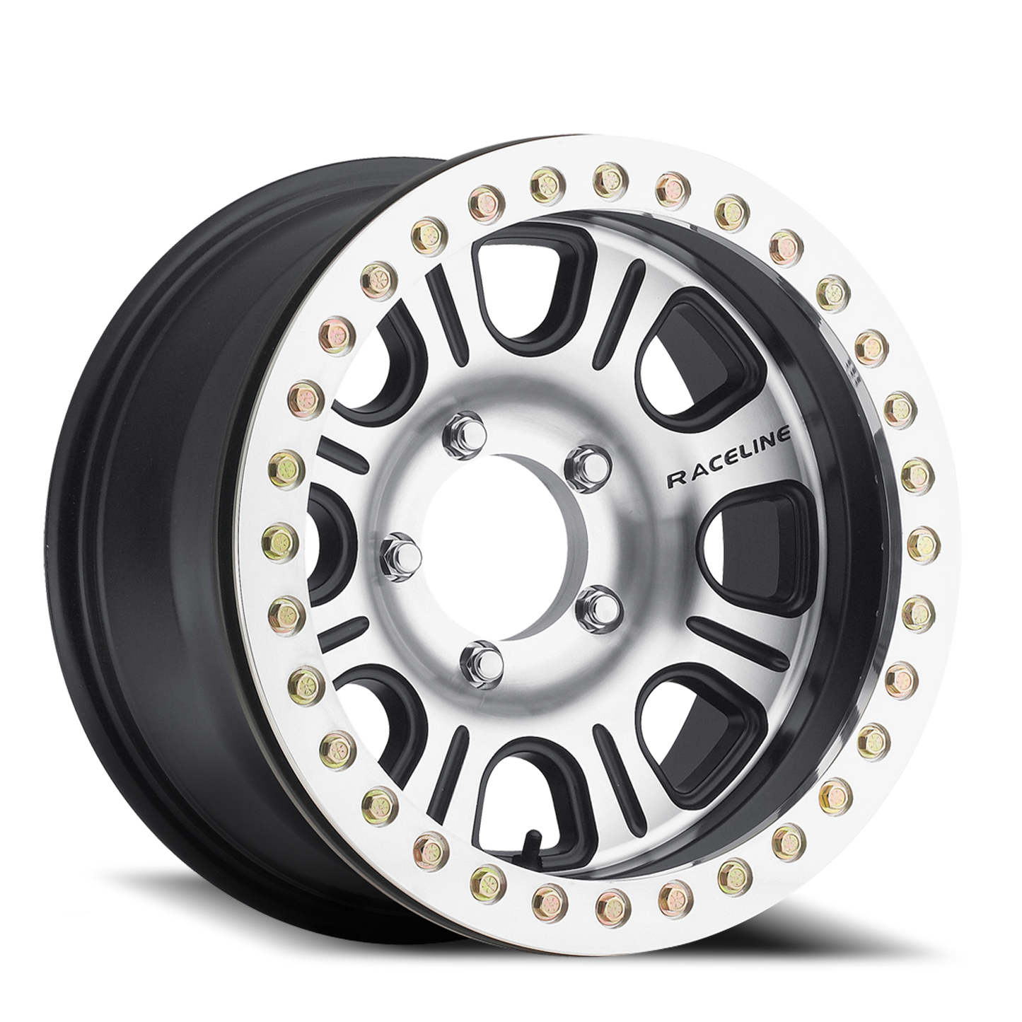 Aluminum 15x8 Monster Beadlock RT232 Black Machined Face Raceline Wheels-2