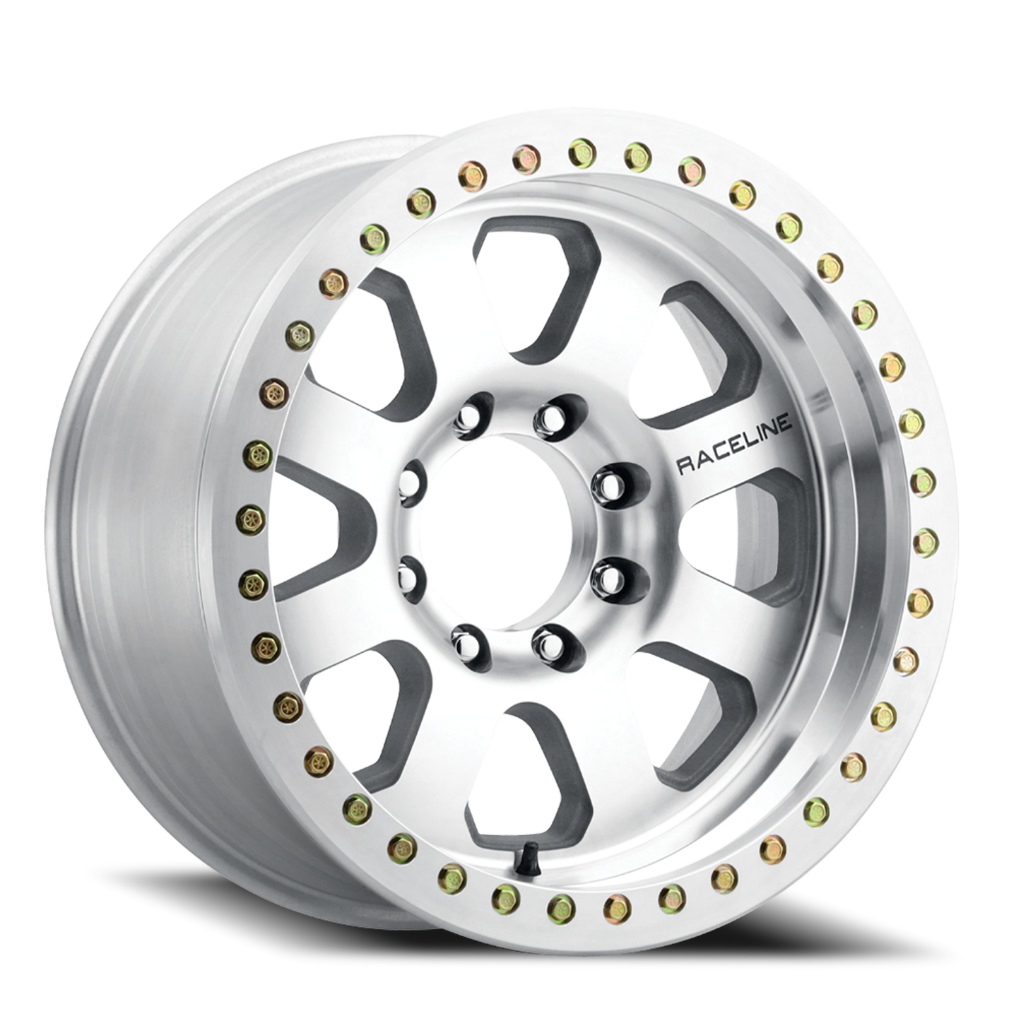 Aluminum 17x9 Avenger Beadlock RT260M Silver Machined Raceline Wheels-3