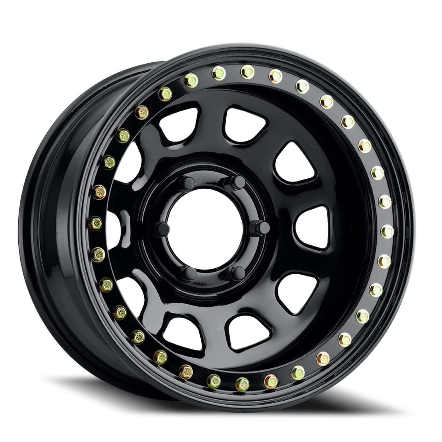 Aluminum 17x8 Black Daytona RT51 Gloss Black Beadlock Raceline Wheels-1