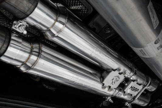 2021-24 RAM TRX T304 Stainless Steel 3 Inch Cat-Back Dual Split Rear with Carbon Fiber Tips Race Version Exhaust System MBRP-1
