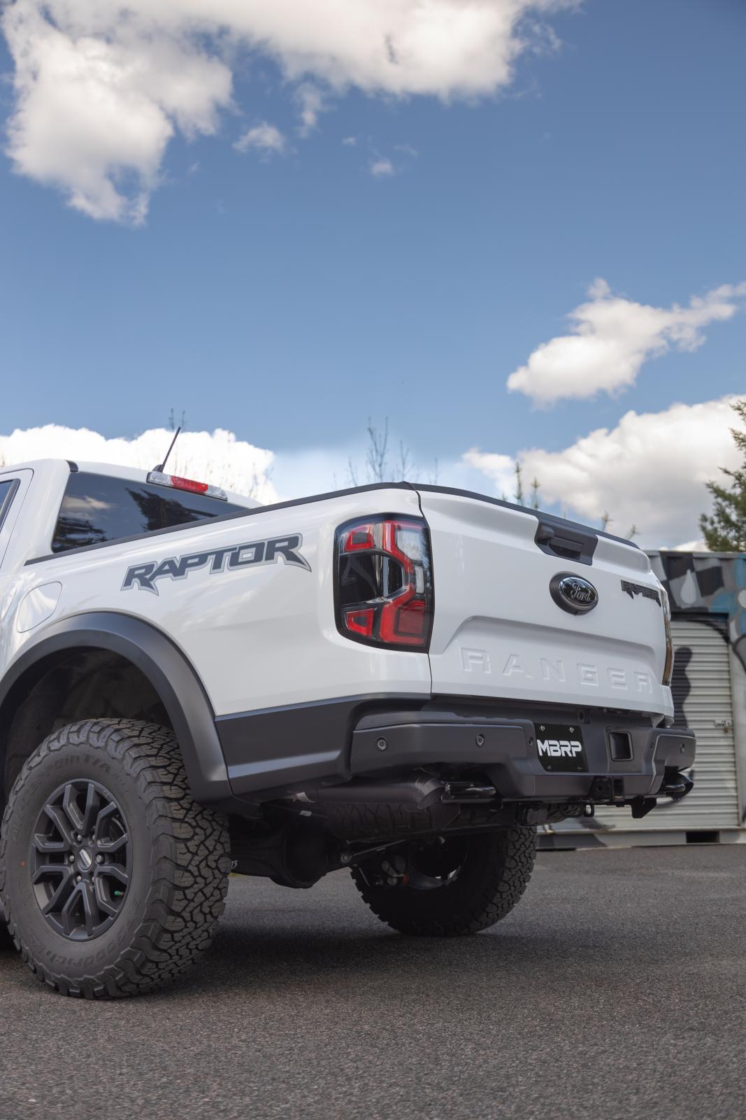 24-Present Ford Ranger Raptor 3.0L EcoBoost, Armor BLK 3-Inch Axle-Back Dual Rear Turn-Down MBRP-10