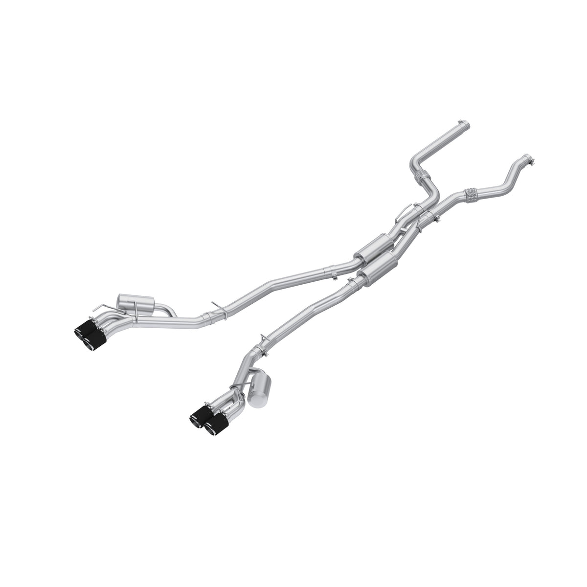 20-Present Ford Explorer ST/ Lincoln Aviator Armor Pro 3-Inch Cat-Back Dual Rear Quad Outlet with Carbon Fiber Tips MBRP