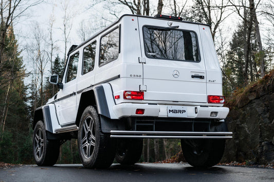 Mercedez Benz 3 Inch Cat Back Exhaust System Dual Side Turn Down For 12-18 Mercedes-Benz W463 G-Class Armor Pro Series MBRP-1