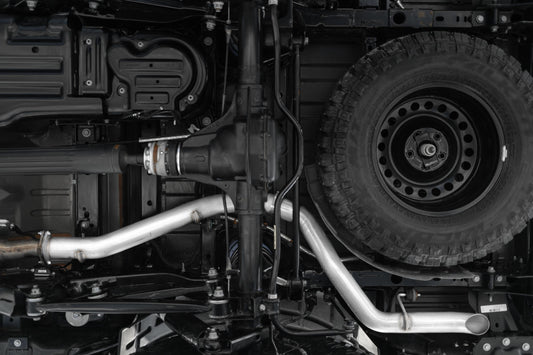 21-23 Jeep Gladiator Armor Plus Series T409 Stainless Steel 3 Inch Filter Back Rear Turn Down Exhaust System MBRP-1