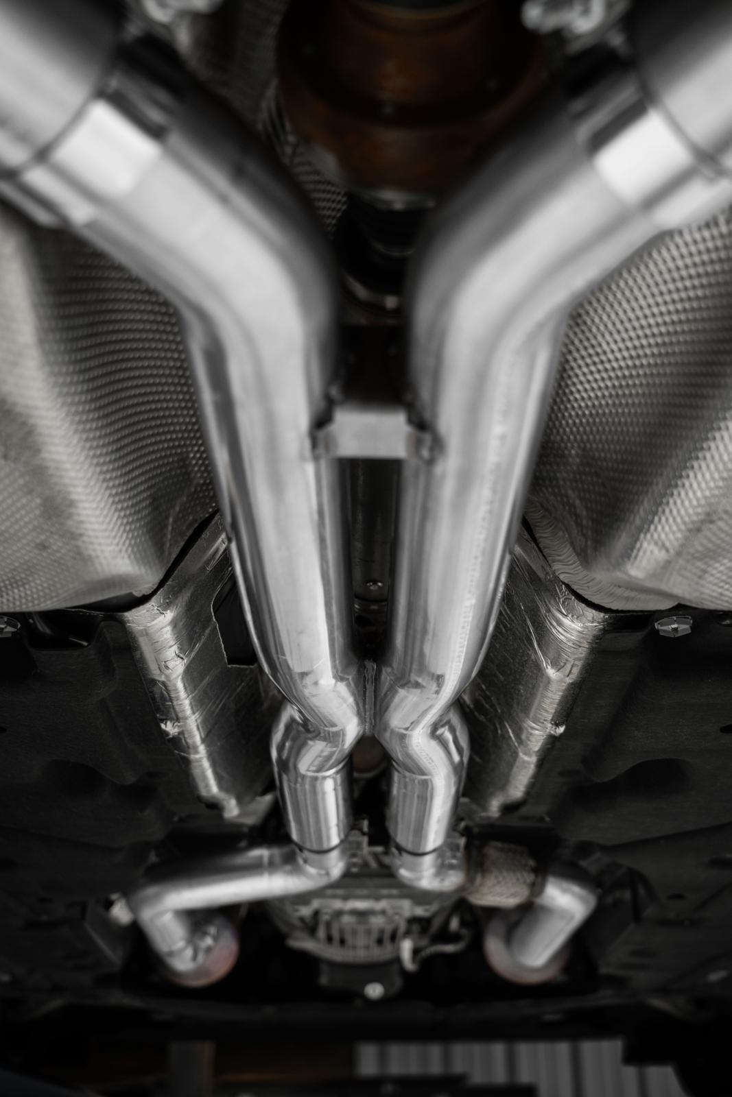 24-Up Ford Mustang GT S650 5.0L 3 Inch Cat-Back Exhaust System, Armor Pro T304 Stainless Steel Quad Rear Exit With Carbon Fiber Tips, Active, MBRP-7