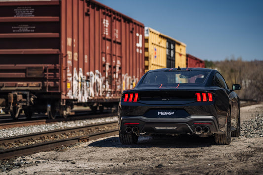 24-Up Ford Mustang GT S650 5.0L 3 Inch Cat-Back Exhaust System, Armor Pro T304 Stainless Steel Quad Rear Exit With Carbon Fiber Tips, Active, MBRP-1