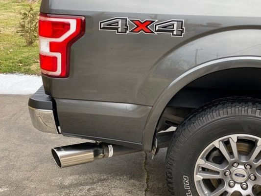Cat Back System 11-20 Ford F150 Single Side Exit 4 in Intermediate And Tail Pipe Violator Muffler/Hardware/5 in Polished Tip Incl Natural Finish 409 Stainless Steel Pypes Performance Exhaust-1