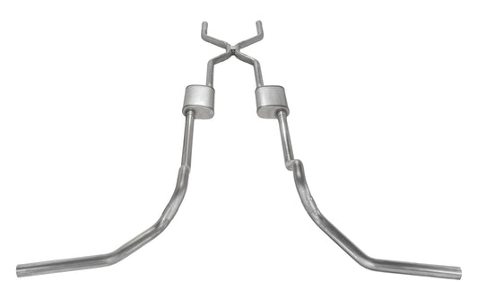 1975-1987 GM Truck 2.5 Inch Crossmember Back With H-Bomb H-Pipe System Includes Catalytic Converters 409 Stainless Turbo Pro Mufflers Pypes Performance Exhaust-1