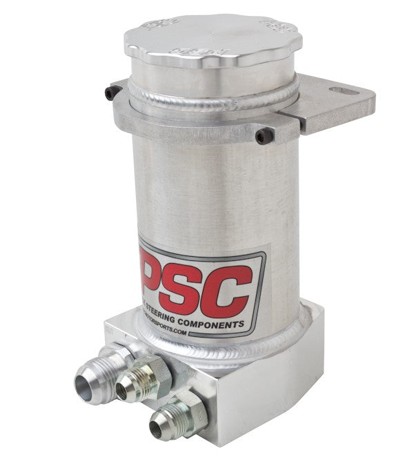 Pro Touring Brushed Aluminum Hydroboost Remote Reservoir Kit, 2X #6AN Return #10AN Feed Performance Components PSC Steering