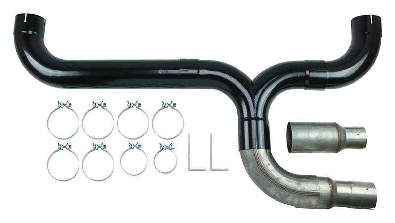 Diesel Dual Stack Kit 5 in Dual Exit Black Finish Hardware Incl 409 Stainless Steel Pypes Performance Exhaust