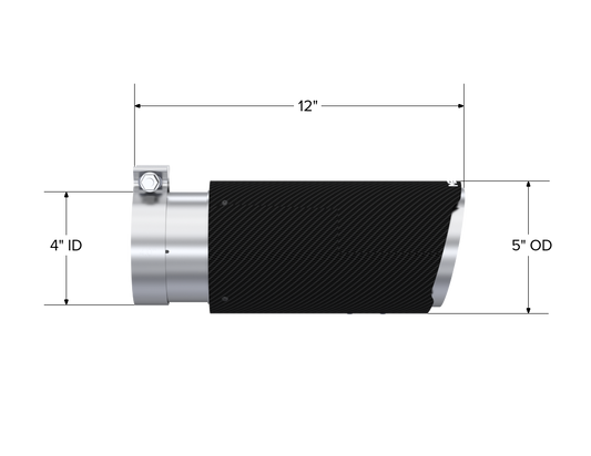 Universal Carbon Fiber Tip, 4-Inch ID 5-Inch OD Angle Cut Dual MBRP-1