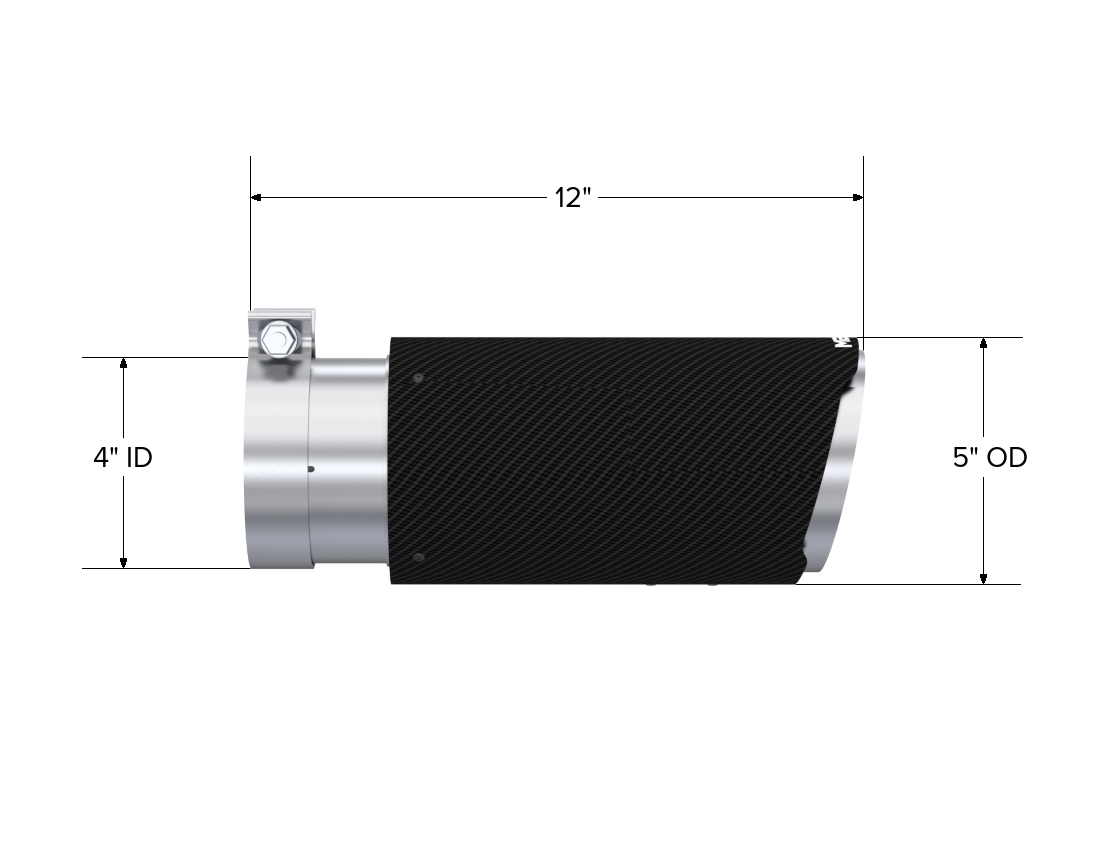 Universal Carbon Fiber Tip, 4-Inch ID 5-Inch OD Angle Cut Dual MBRP-1