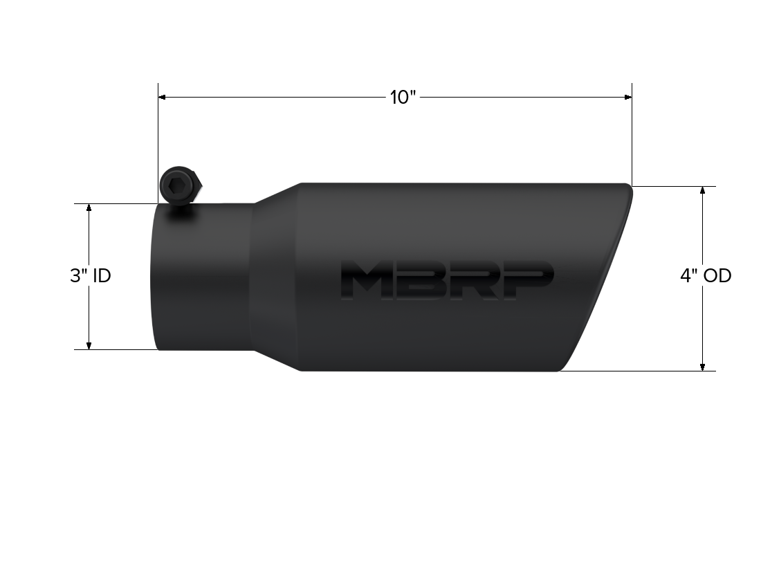 Universal 4.5 Angled Black Series Exhaust Tail Pipe Tip MBRP-1