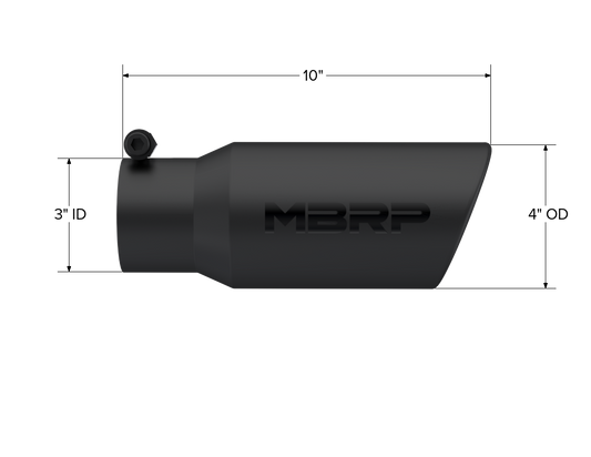Universal 4.5 Angled Black Series Exhaust Tail Pipe Tip MBRP-1