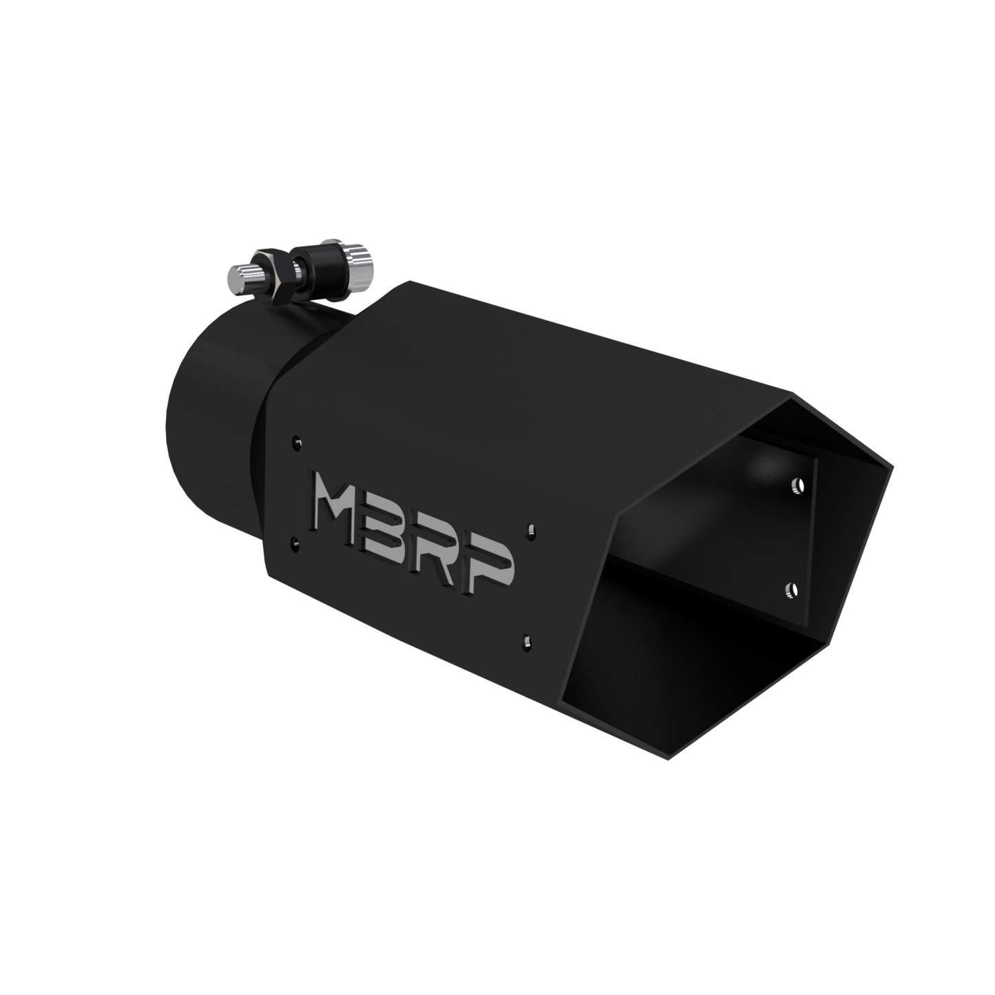 Universal 4 Inch Hexagon Shaped 3 Inch ID Inlet 10 Inch Assembled Stainless Hardware Armor BLK Exhaust Tip MBRP
