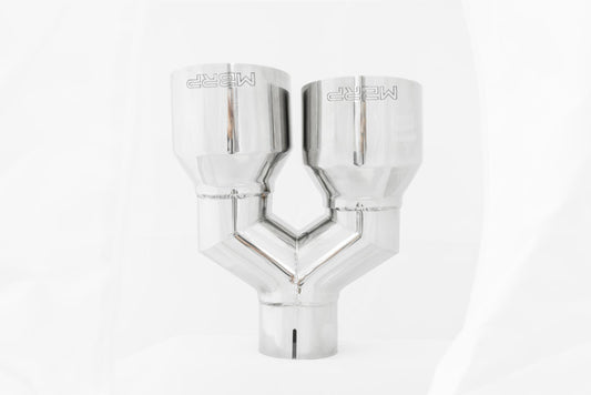 T304 Stainless Steel Tip 2.5 Inch ID Dual 4 Inch OD Out 9.55 Inch Length Single Wall MBRP-1