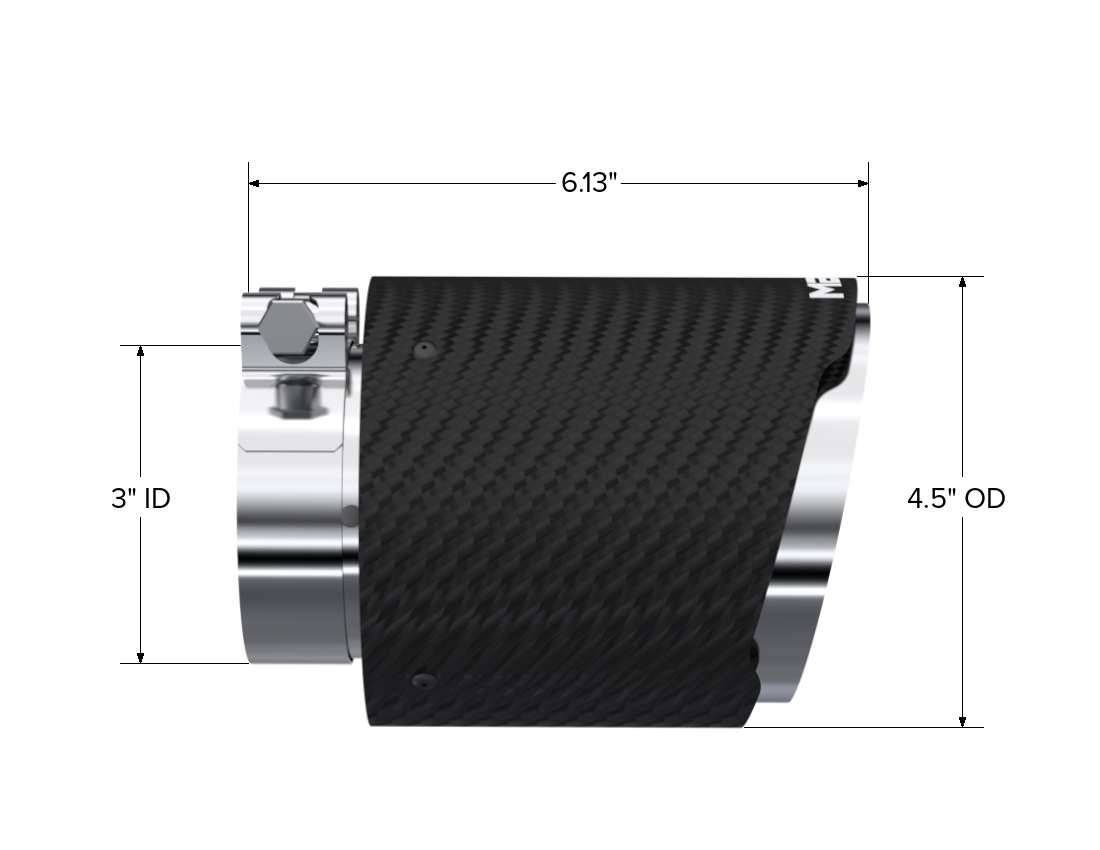 Carbon Fiber Tip 3.0 Inch ID 4.5 Inch OD Out 6.13 Inch Length Dual Wall MBRP-1