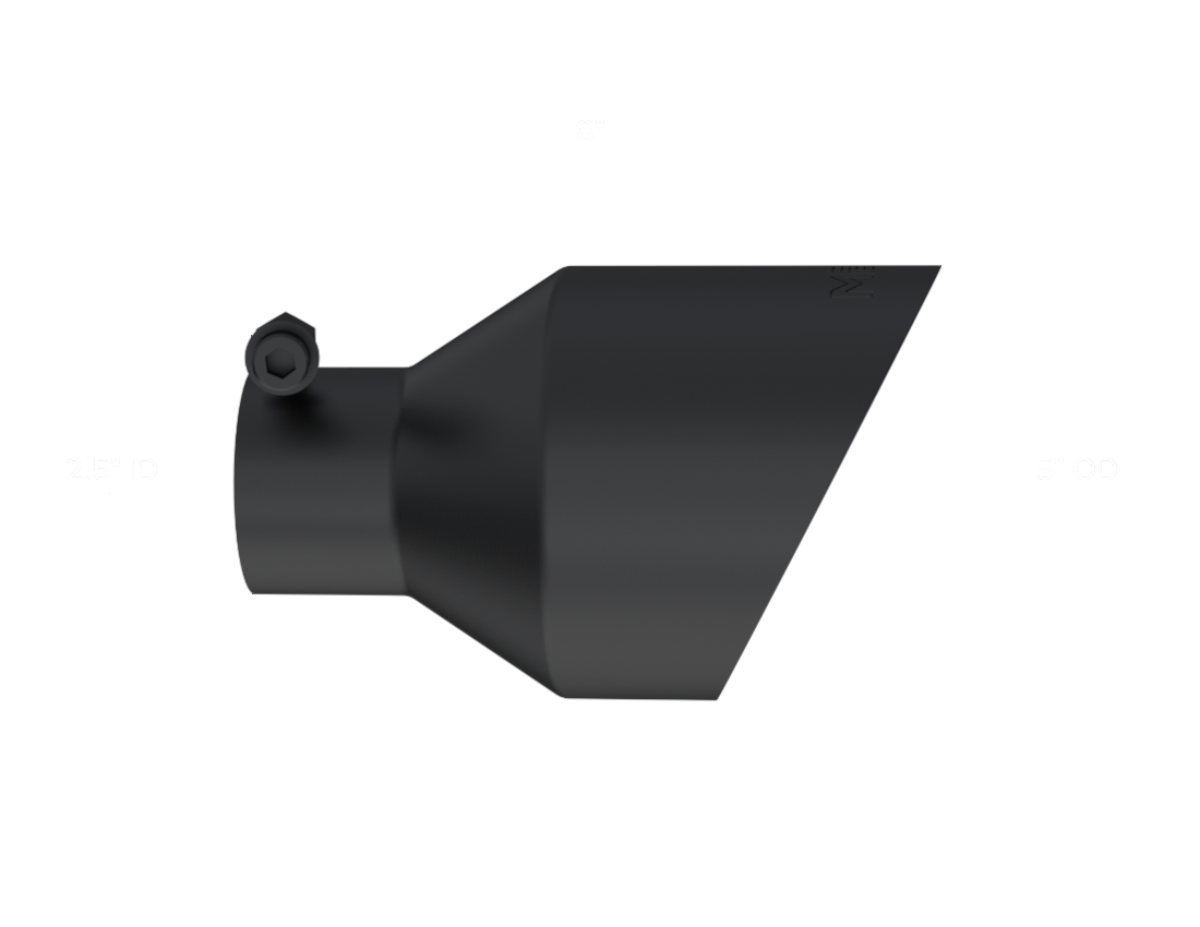 Universal Black Tip, 2.5-Inch ID, 5-Inch OD Angle Cut Dual Wall MBRP-1