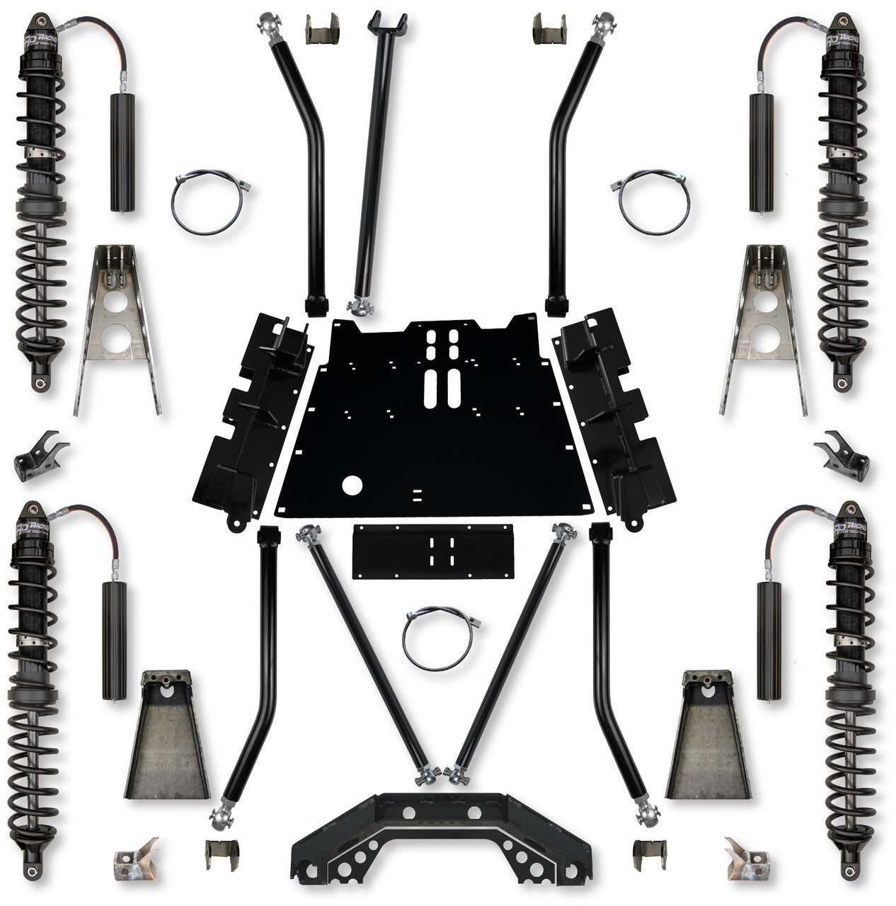 3.5 Inch X-Factor X2 Flat-Belly 5 Inch Stretch Coilover Long-Arm Suspension System For Jeep Wrangler TJ Trail Runner System Stage 1 Rock Krawler