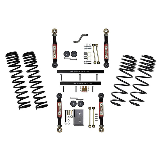 4 Inch Suspension Lift System With ADX 2.0 Remote Reservoir Shocks with Lower Flex Links 97-02 Jeep Wrangler TJ Skyjacker-1