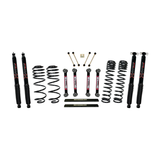 4 Inch Dual Rate Long Travel One Box Kit w/OE Style Front and Rear Links Shocks TJ/LJ 1997-2002 Jeep Wrangler Skyjacker-1