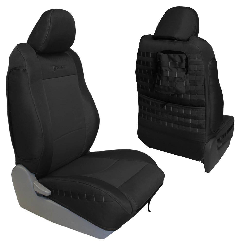 Toyota Tacoma Seat Covers 09-15 Tacoma TRD Front Black Back Tactical Series Pair Bartact-2