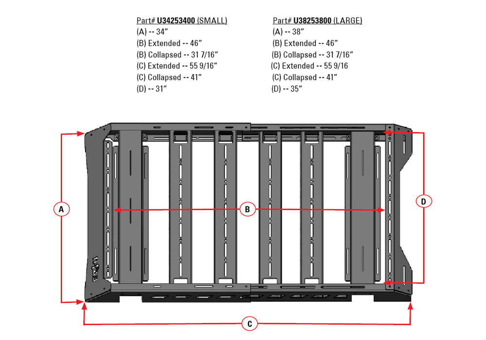 The N-FAB Universal Roof Rack Small 34.25 in Wide adds essential overhead cargo capacity and fits OEM and aftermarket crossbars on most cars, CUVs, and SUVs NFab-18