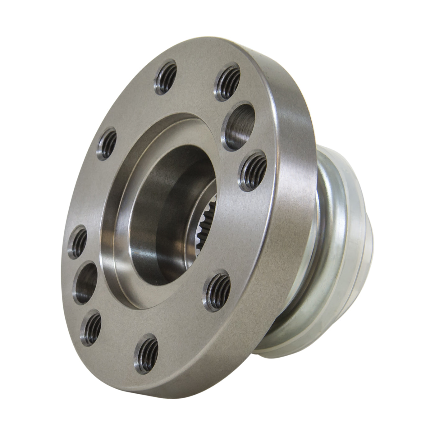 Front Pinion Flange Dana 30/44 Jk 24 Spline 2.620 Inch Tall 1.846 Inch Hub Dia JK D30/ D44 Rev 24 Spline Pinion Flange 8 Bolt Patrn 2.620 Inch Tall 1.846 Inch Seal Dia Yukon Gear & Axle