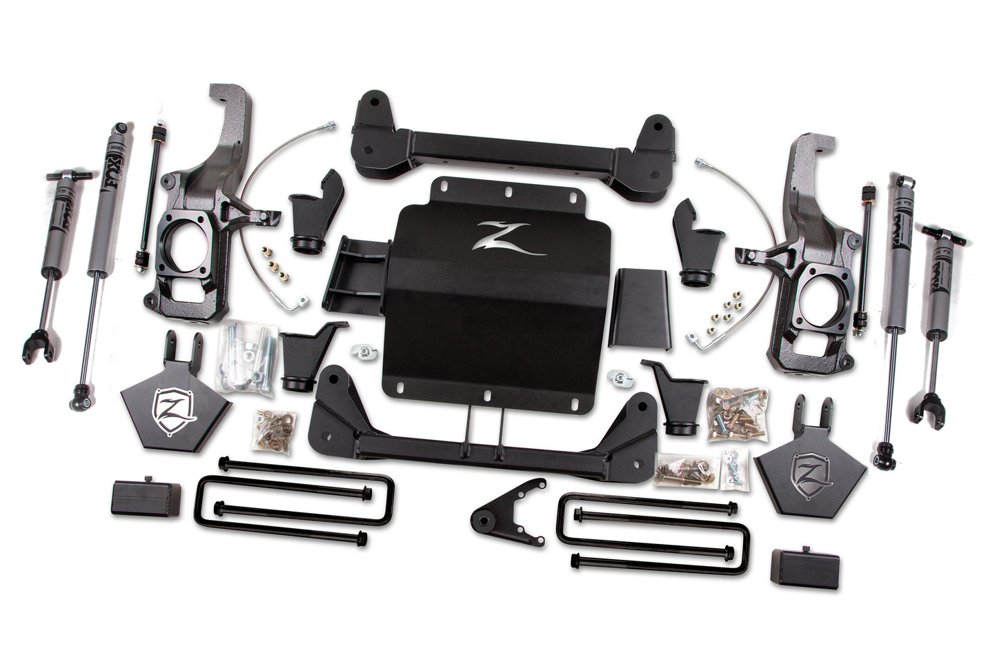 11-19 Silverado/Sierra 2500HD/3500HD 5.0 Inch Torsion Bar Drop Lift Kit Without Top Overload With Fox Adventure Shocks Zone Offroad-1