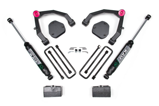 07-13 Chevy 1500 2WD 3.5 Inch Lift Kit With Nitro Shocks UCA Zone Offroad-1