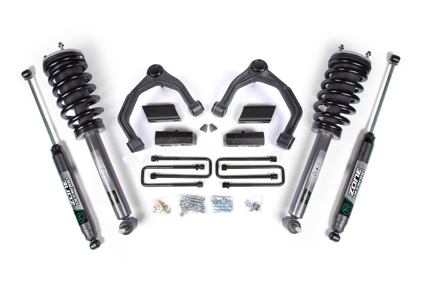 19-24 Chevrolet Silverado 1500 - GMC Sierra 1500 4WD 3.5 Inch Adventure Series Lift Kit, 2 Inch Rear Lift, Block - Nitro Loaded Struts, Nitro Shocks Zone Offroad