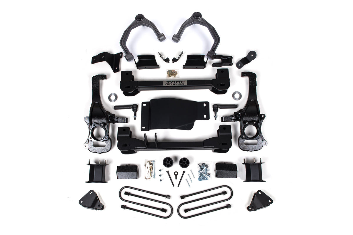4 Inch Lift Kit for 25-Up Silverado/Sierra 1500 Denali High Country 4WD w/ ARC, 3 Inch Rear Block Spacer Front Rear Shock Spacer Zone Offroad
