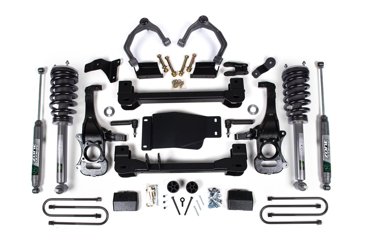 25-26 Chevrolet Silverado 1500 - GMC Sierra 1500 4WD 4 Inch Suspension Lift Kit, 3 Inch Rear Lift, Block - Nitro Loaded Struts, Nitro Shocks Zone Offroad