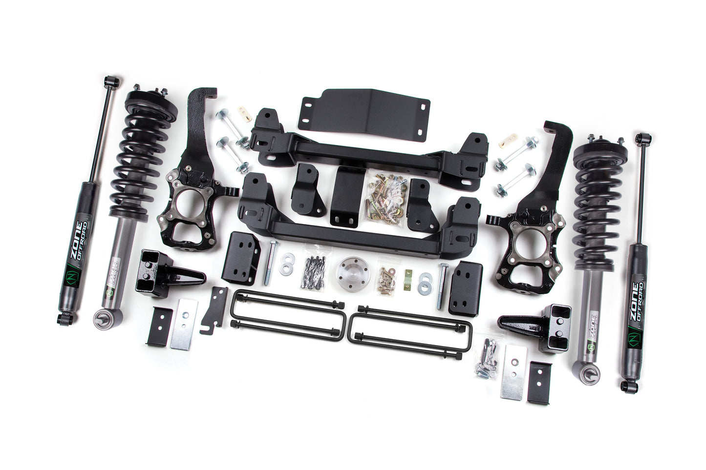 2014 Ford F-150 4WD 4 Inch Suspension Lift Kit, 4 Inch Rear Lift, Block - Nitro Loaded Struts, Nitro Shocks Zone Offroad