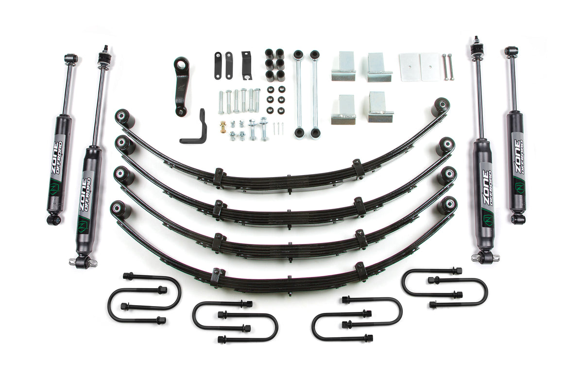 87-95 Jeep Wrangler YJ 4 Inch Leaf Spring Lift Kit With PS No Shocks Zone Offroad-3