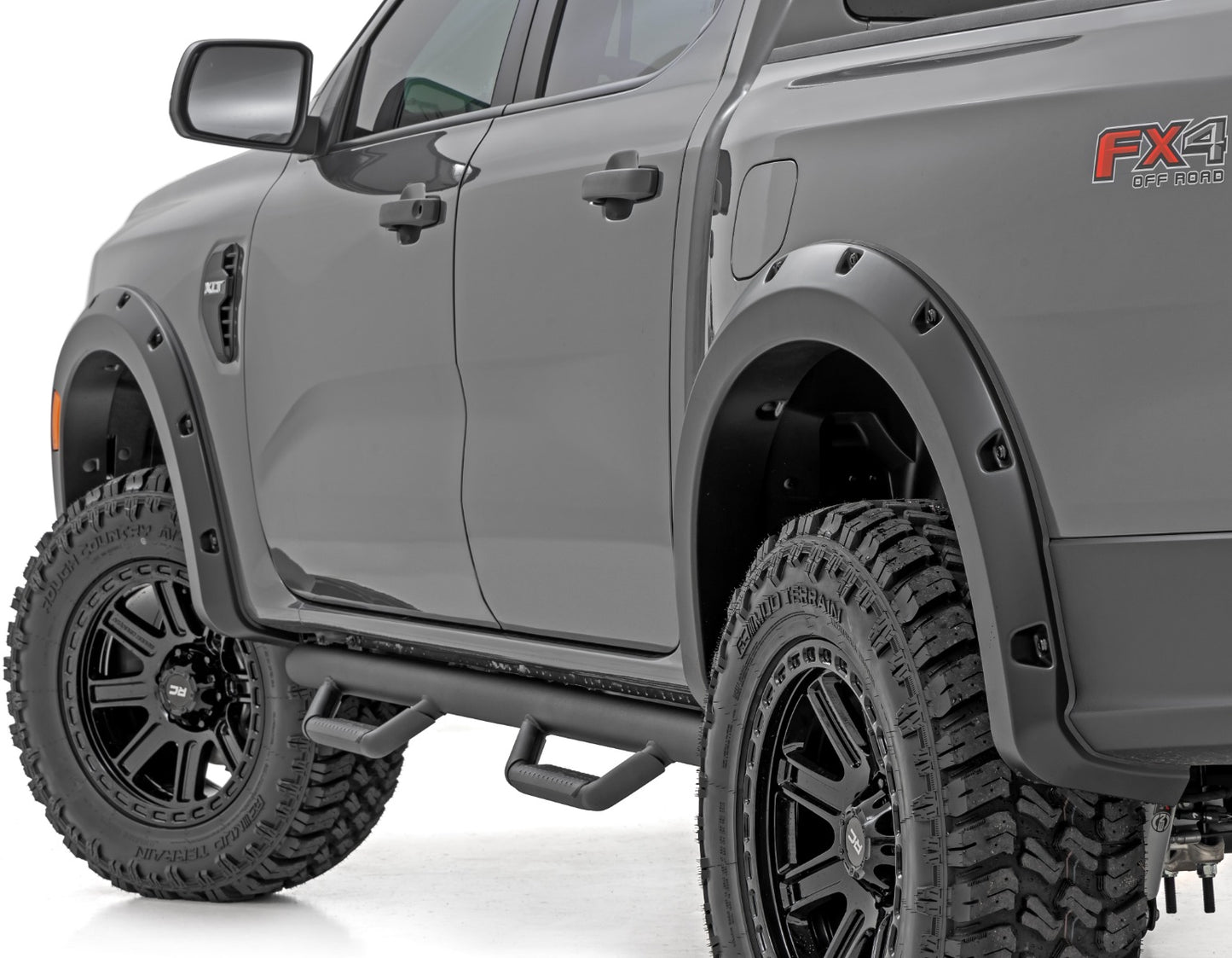 Pocket Fender Flares | M7 Carbonized Gray | Ford Ranger 2WD/4WD (2024) Rough Country
