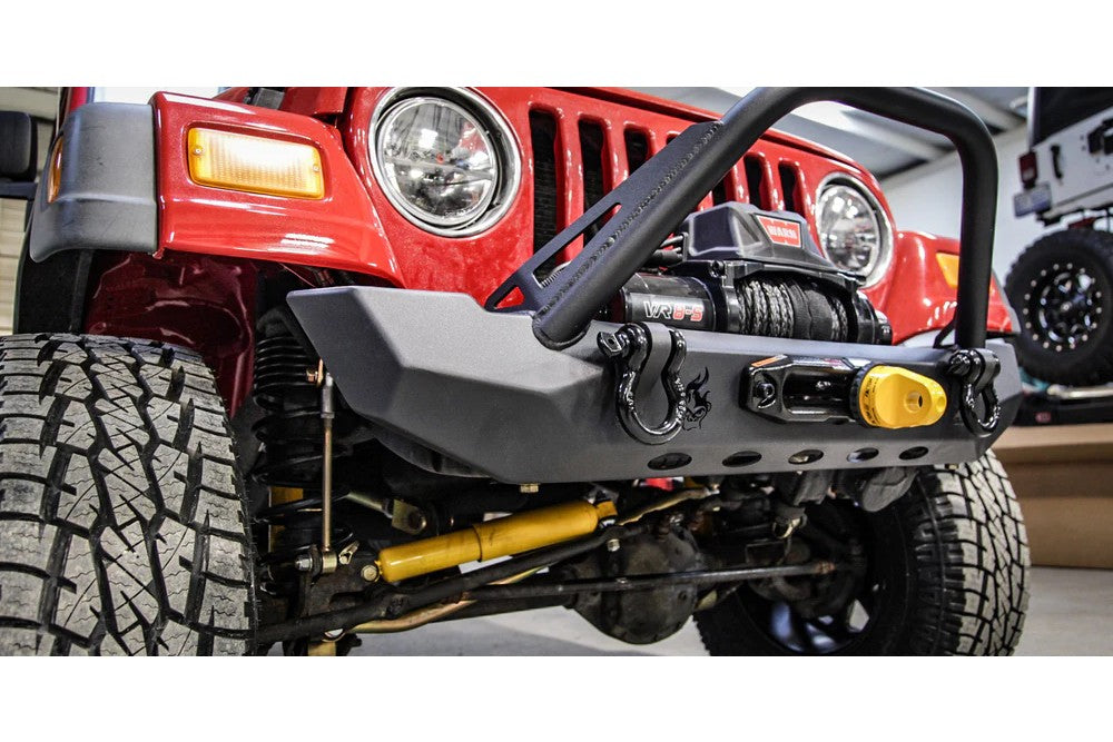 Pyro Mid-Width Front Bumper with Flat Top Stinger | Jeep Wrangler CJ/YJ/TJ CrawlTek Revolution
