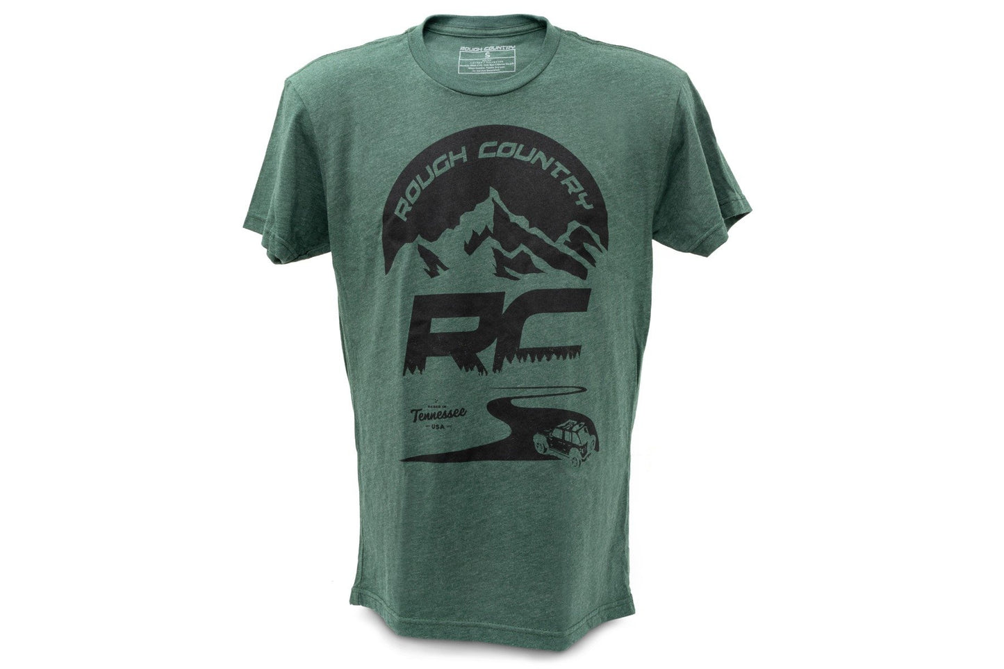 Rough Country T-Shirt | RC Mountains | Forest Green | XL Rough Country