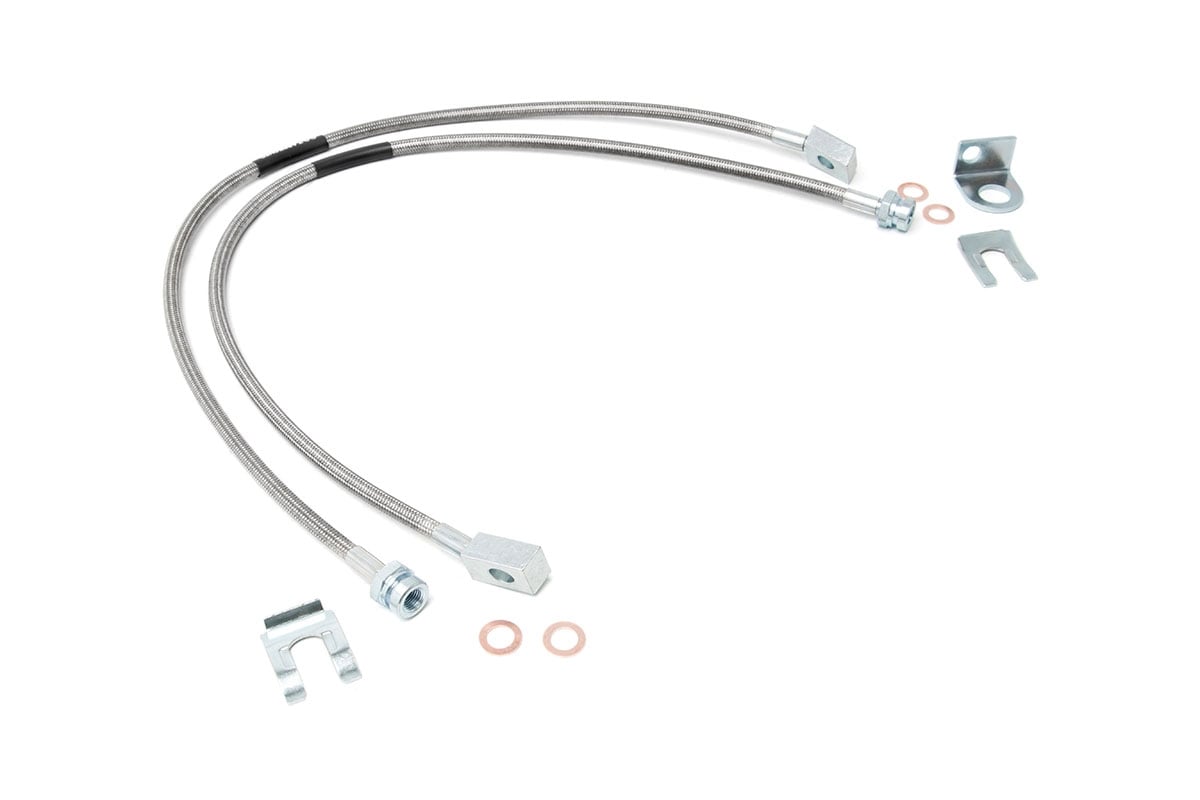 Brake Lines | Stainless | FR | 4-6" Lift | Jeep Cherokee XJ/Wrangler TJ/Wrangler Unlimited Rough Country